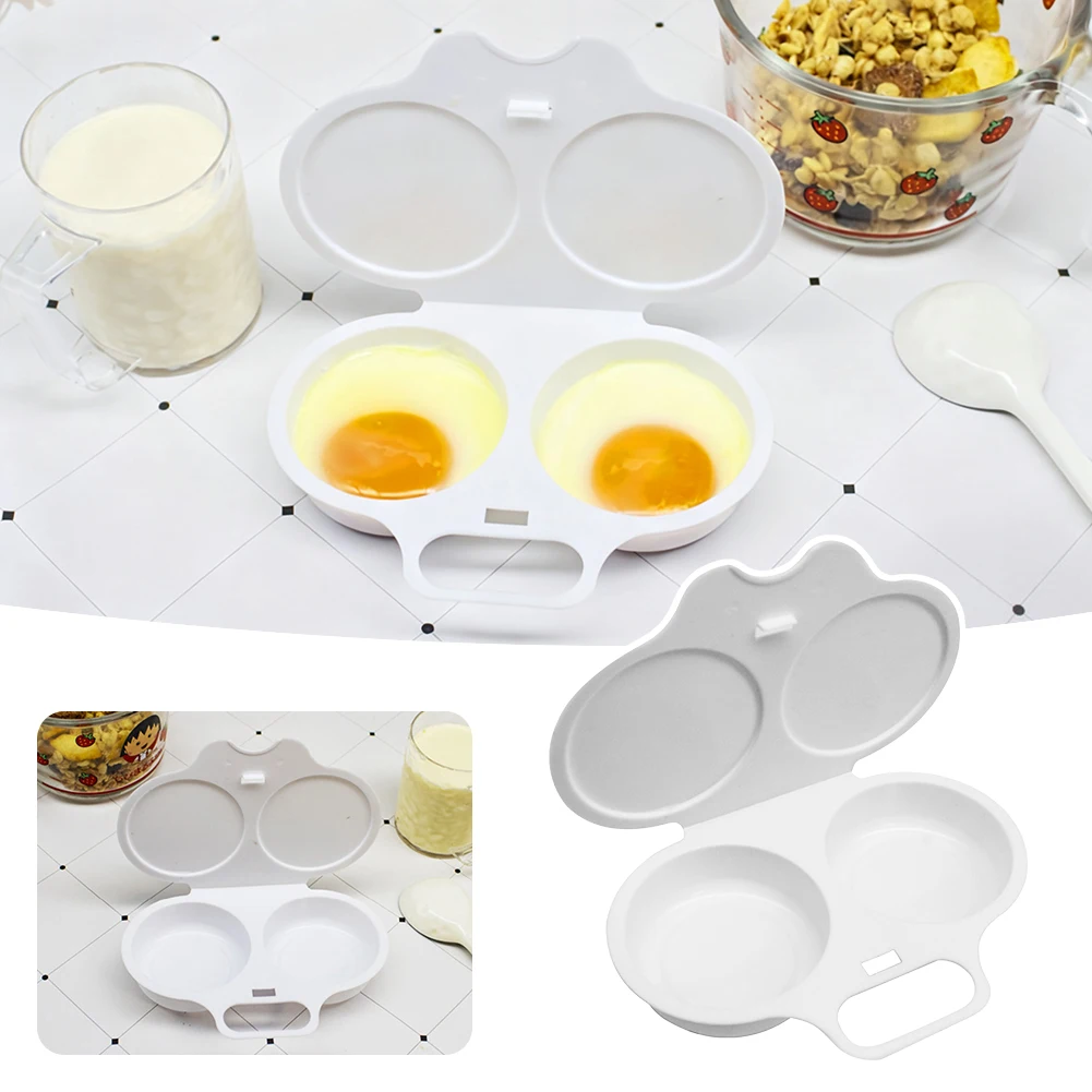 Microwave Egg Poachers 2 Clavity Poached Egg Cooker with Lid Fast Convenient Egg Cooking Tool Breakfast Non-Stick Egg Boiler