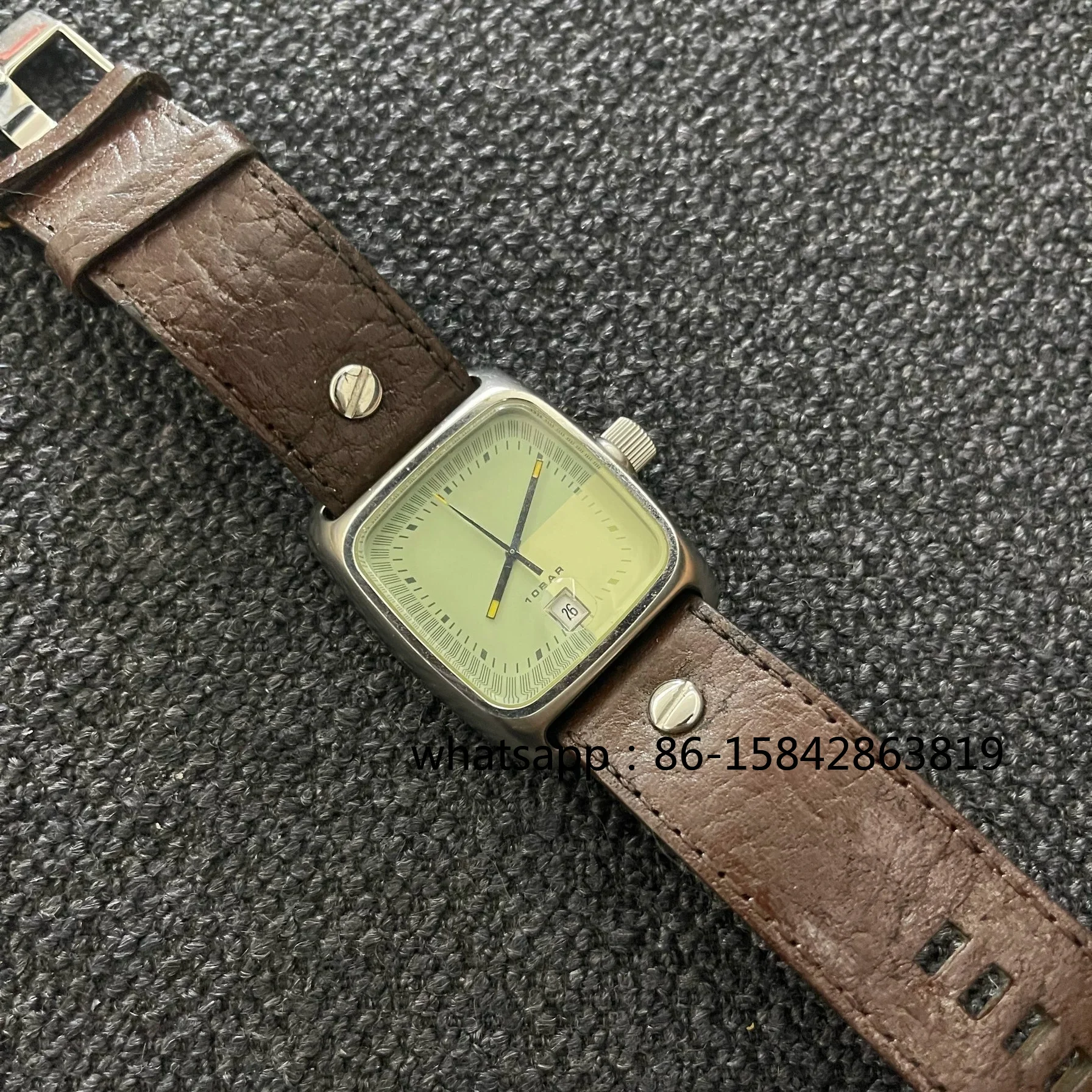 Brown Medieval Watch Vintage Square Leather Strap Quartz Watch