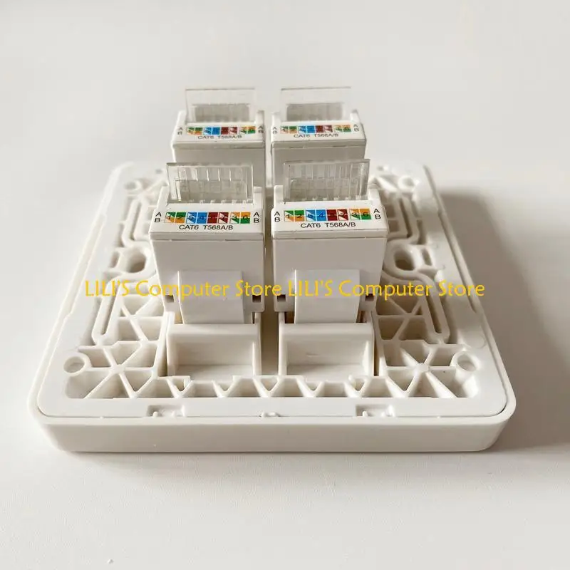 

A52B 4-порт UTP сетевая настенная заглушка RJ45 CAT6 Gigabit LAN