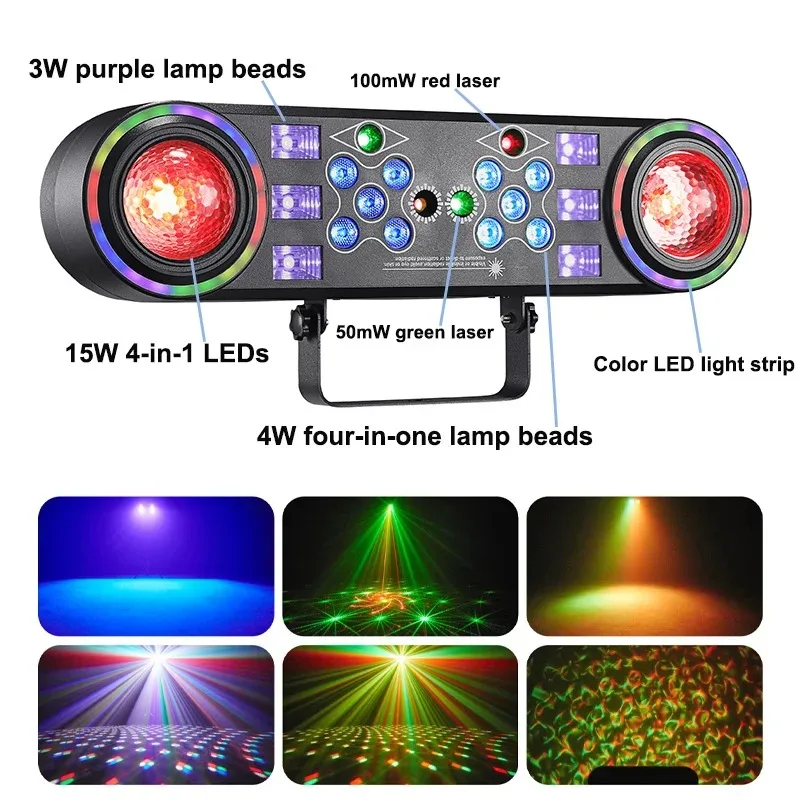 80W 7IN1 Bracket Effect Light Remote Mobile Disco Party Light RGBW Stage Magic Ball DMX DJ Equipment For Theater Bar Club