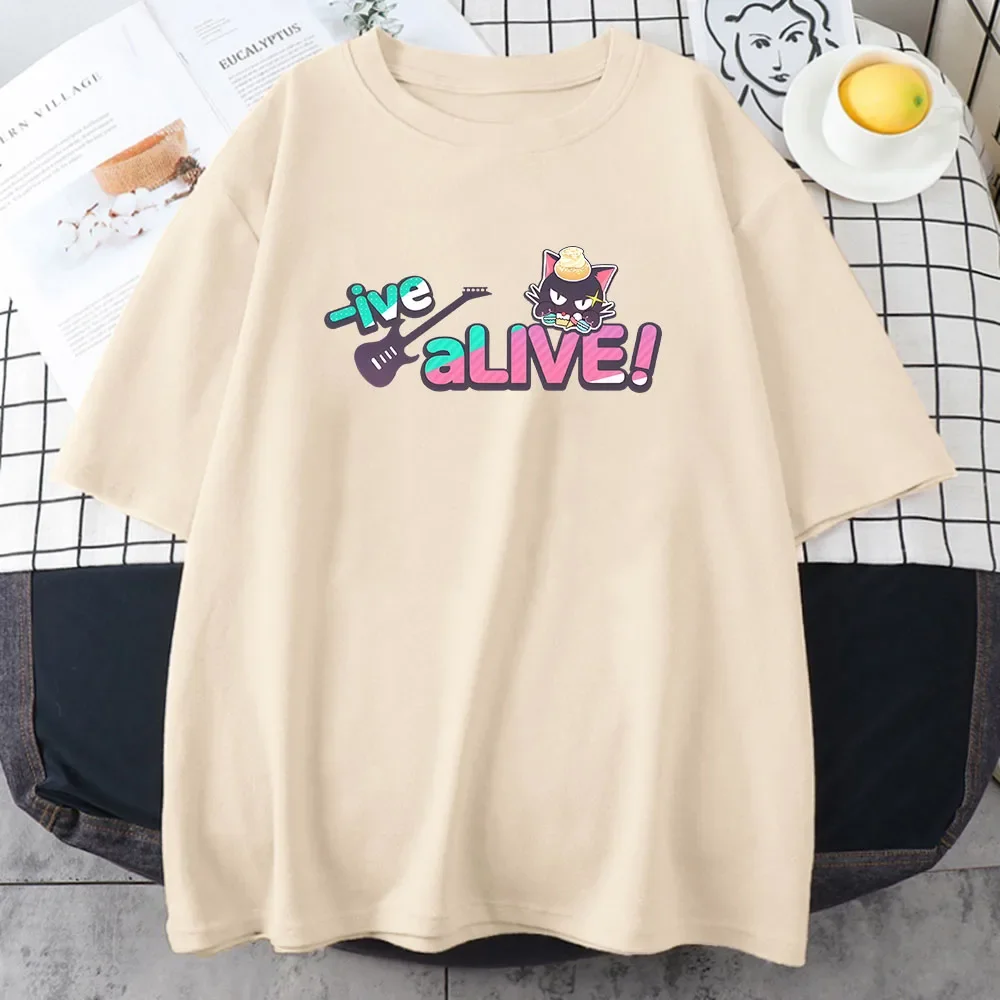 -ive Alive Blue Archive T-shirts Women Men Clothes Cotton High Quality Soft Tee-shirt Game Kawaii Graphic Printing Tshirts Girls