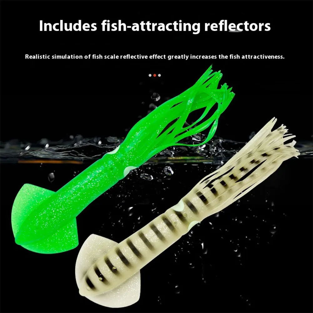 5 pezzi 30 cm esche morbide da pesca esche per calamari luminosi esche per calamari in silicone esche artificiali per acqua salata