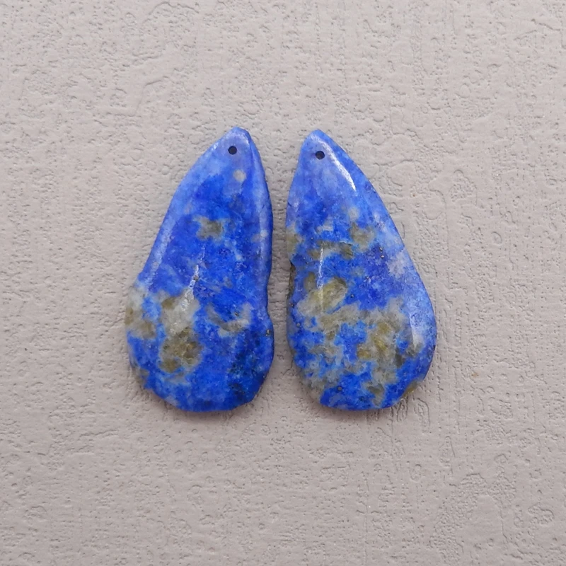 Natural Stone Lapis Lazuli Earring Beads,Fashion Jewelry DIY Gemstone Earrings Accessories For Women 36x19x5mm 11g