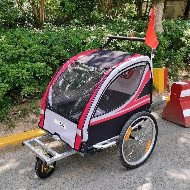 Trekking trolley, aluminum alloy reinforced at the bottom of the front wheel, genuine poncho with shock-absorbing brakes