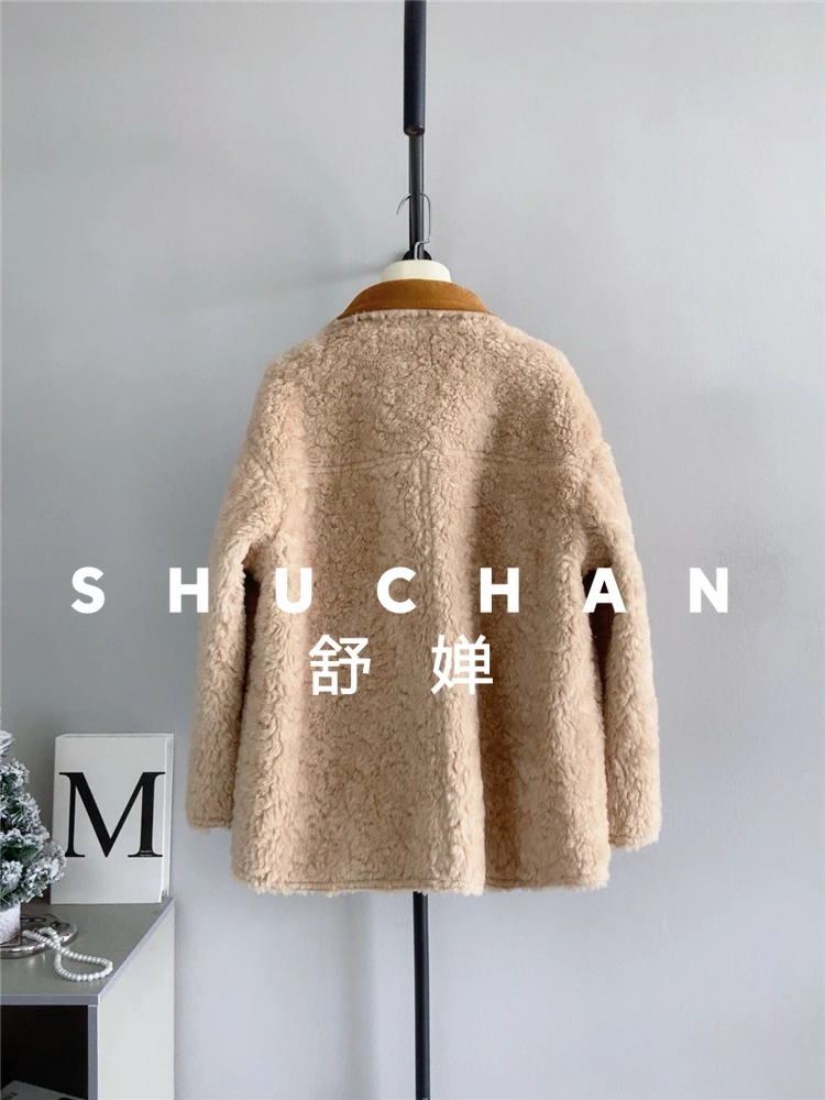 100% laine manteau femmes nouveau chaud Double face porter haut de gamme daim agneau fourrure veste 2025 nouvel hiver