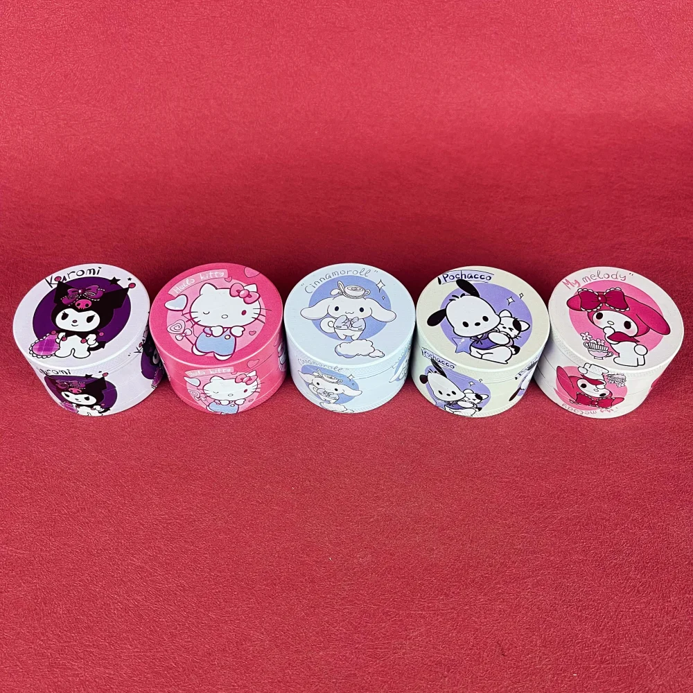 Moedor de Ervas Kuromi de 2 Polegadas, 4 Camadas, Moedor Manual de Metal Hello Kitty Sanrio, Acessórios para Fumar Cigarros, Presente