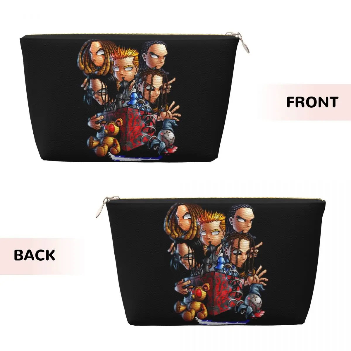 Custom Travel Korns Rock Band Toiletry Bag Kawaii Metal Gothic Makeup Cosmetic Organizer Women Beauty Storage Dopp Kit Case