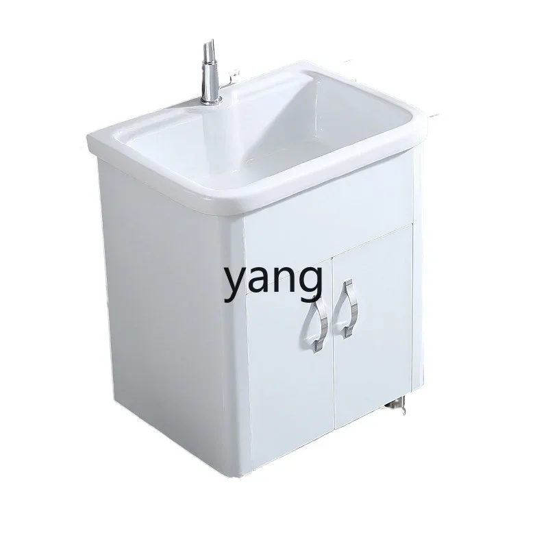 ZL stainless steel laundry cabinet combination bathroom cabinet ceramic laundry sink wash basin with rubbing board