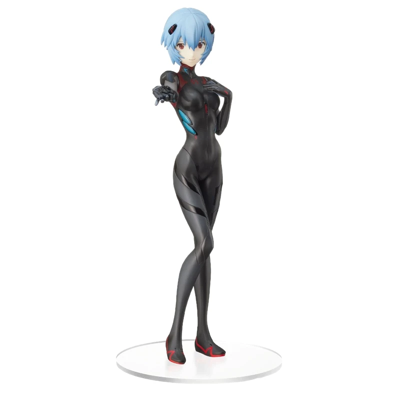 Neon Genesis Evangelion Anime Figure, Black Jacket, Short Hair, Rei Ayanami Action Figure, Adult Collection Model Toys, 21cm