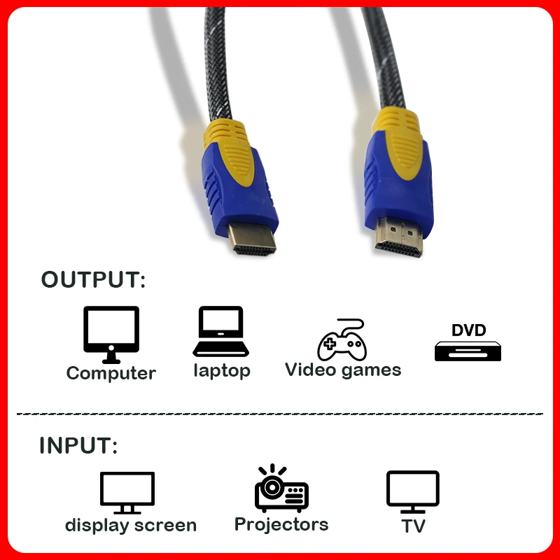 NEW HDMI-Compatible Cable 1920*1080P 10Gbps Ultra HD for Pandora box Xbox PS5 PS4 Laptops HDMI-Compatible Cable Cord