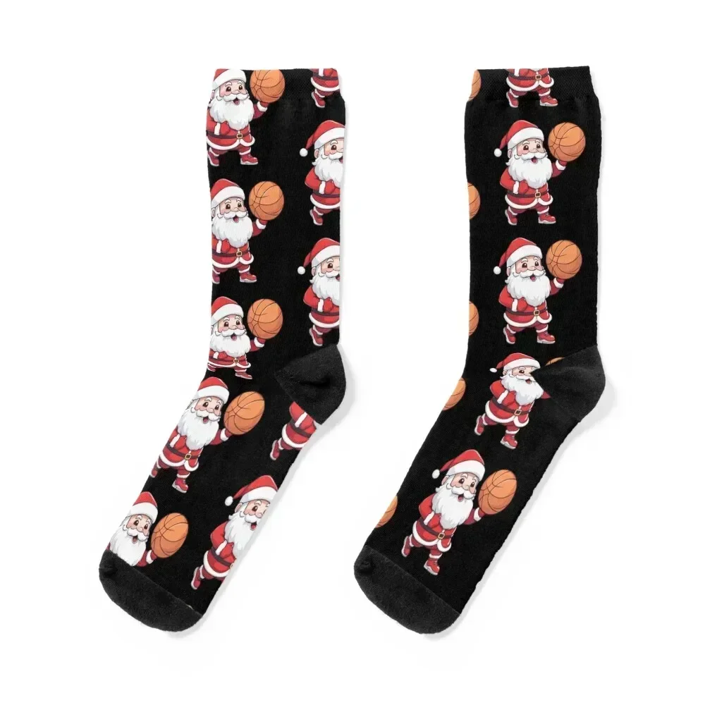 

Santa Playing Basketball Christmas Socks Stockings compression anime Wholesale sheer Luxury Woman Socks Men's