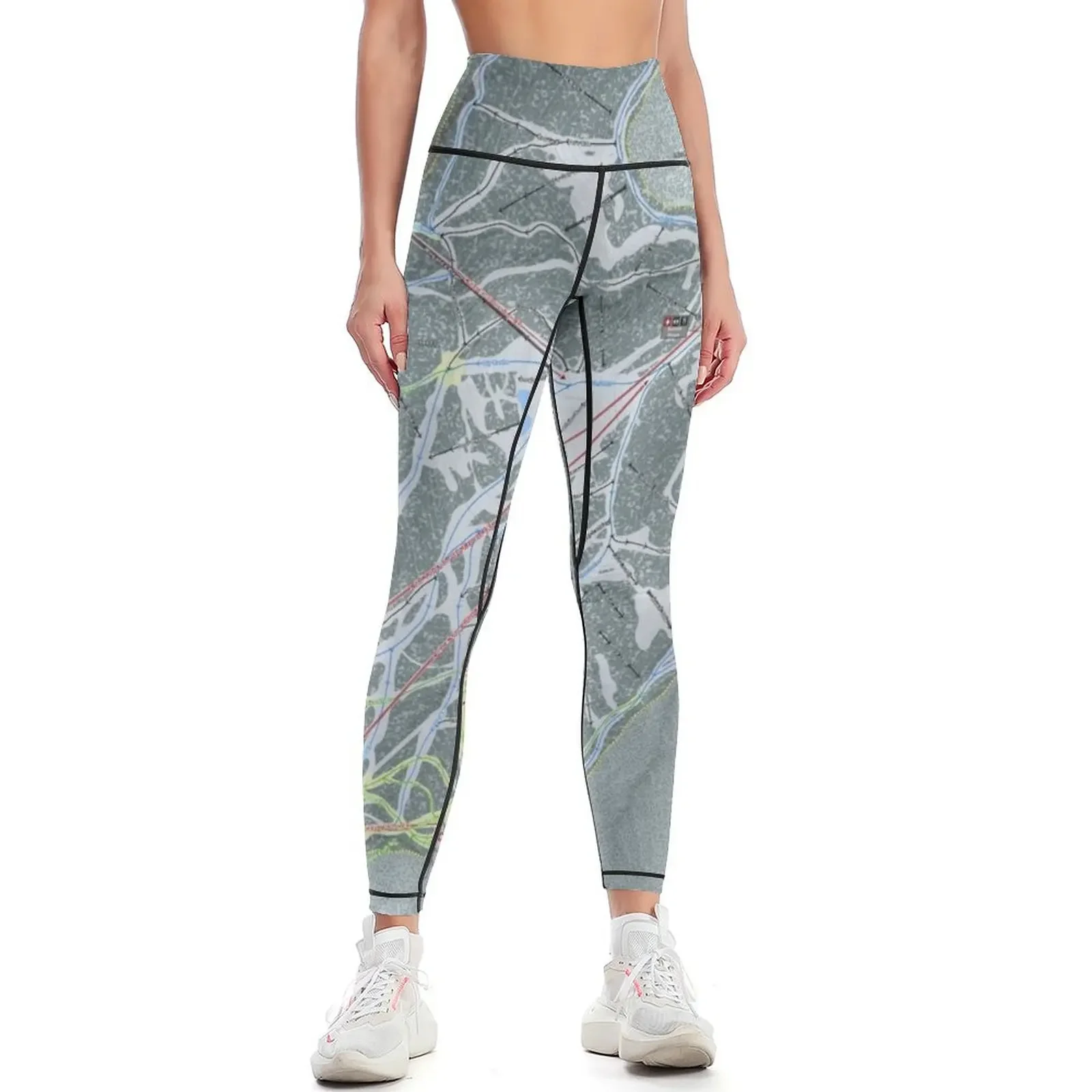 

Whitefish Mountain Resort Trail Map Leggings Women sportwear Sports female Women sports for girls Womens Leggings