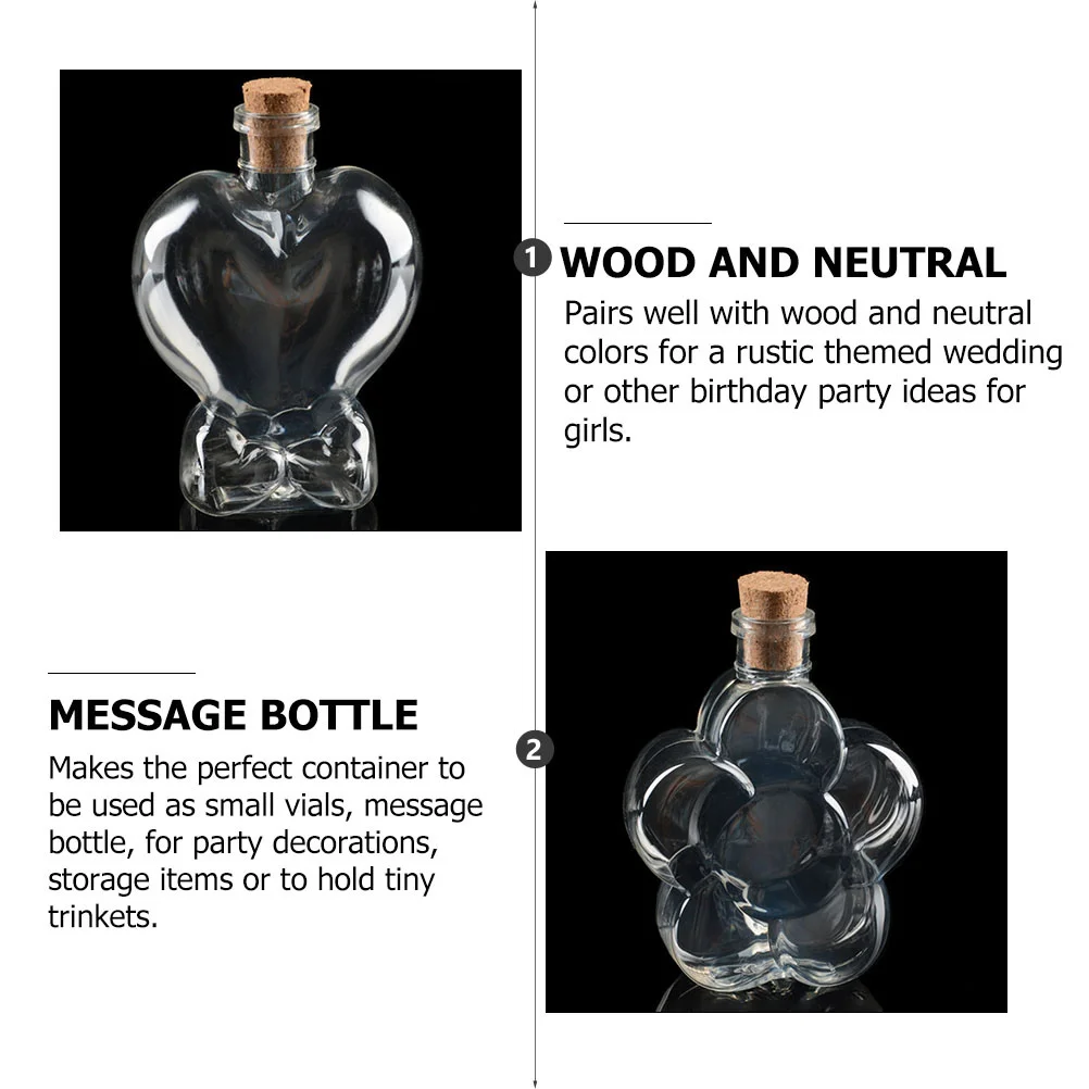 

20Pcs Plastic Cork Bottles DIY Vintage Style Storage for Wedding Party Decorations Plastic Favor Jars with Cork Stoppers