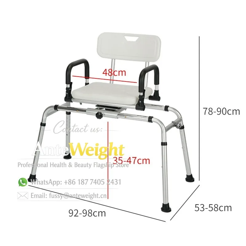 Rotating Bathroom Shower Chair for Elderly, Disabled & Pregnant | Anti-Slip Bath Stool for Bathtub & Shower Safety