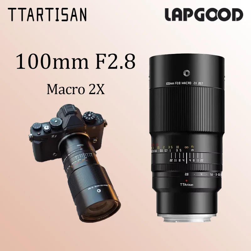 

Полнокадровый макрообъектив TTArtisan 100mm F2.8 2X для съемки насекомых, совместимый с Sony E, A6400, Fuji X, GFX, Canon R, EF, Nikon Z, F, L