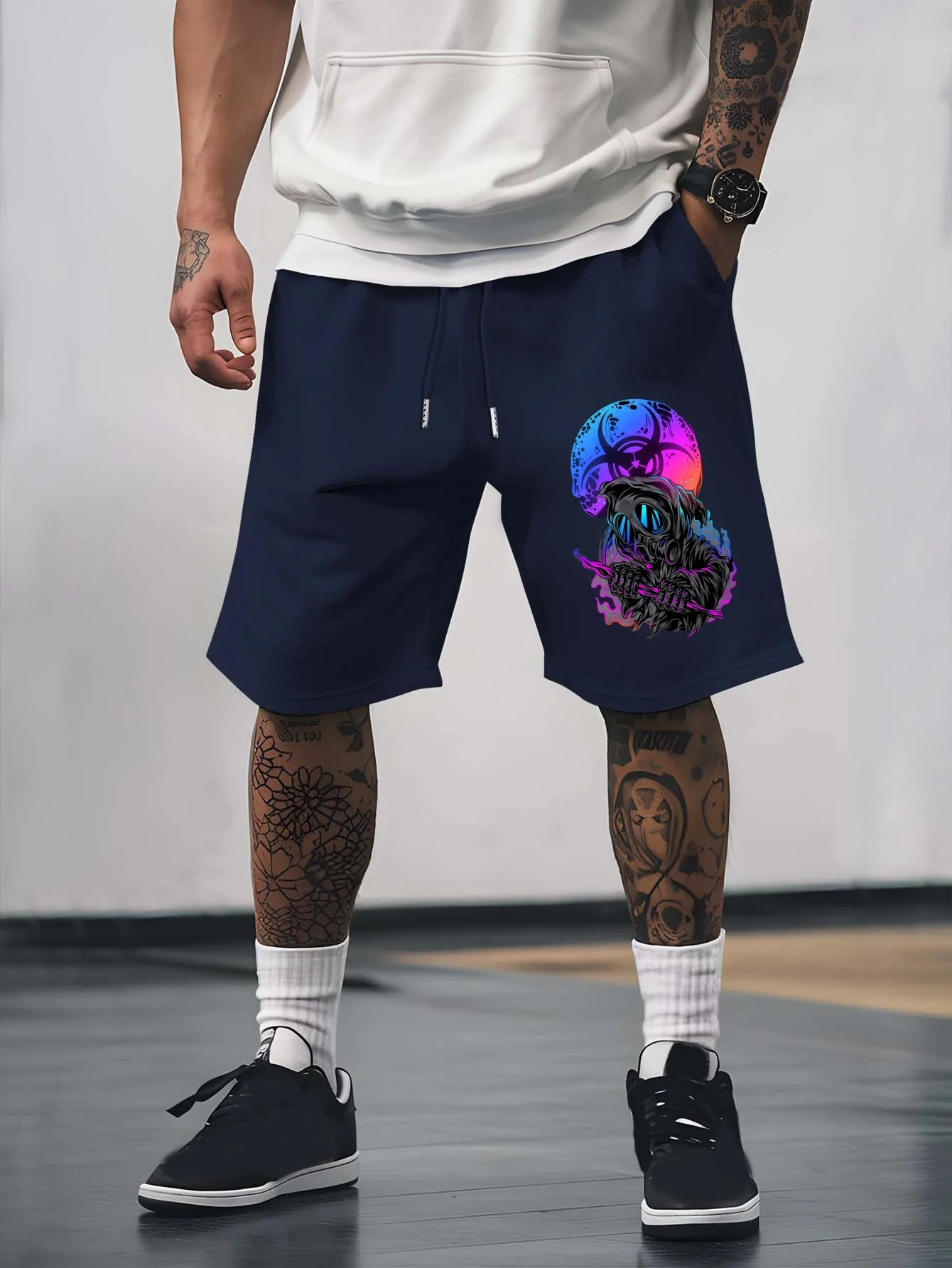 

Men's Casual Solid Color Shorts with Drawstring Waistband Design, Perfect for Summer Beach Vacations