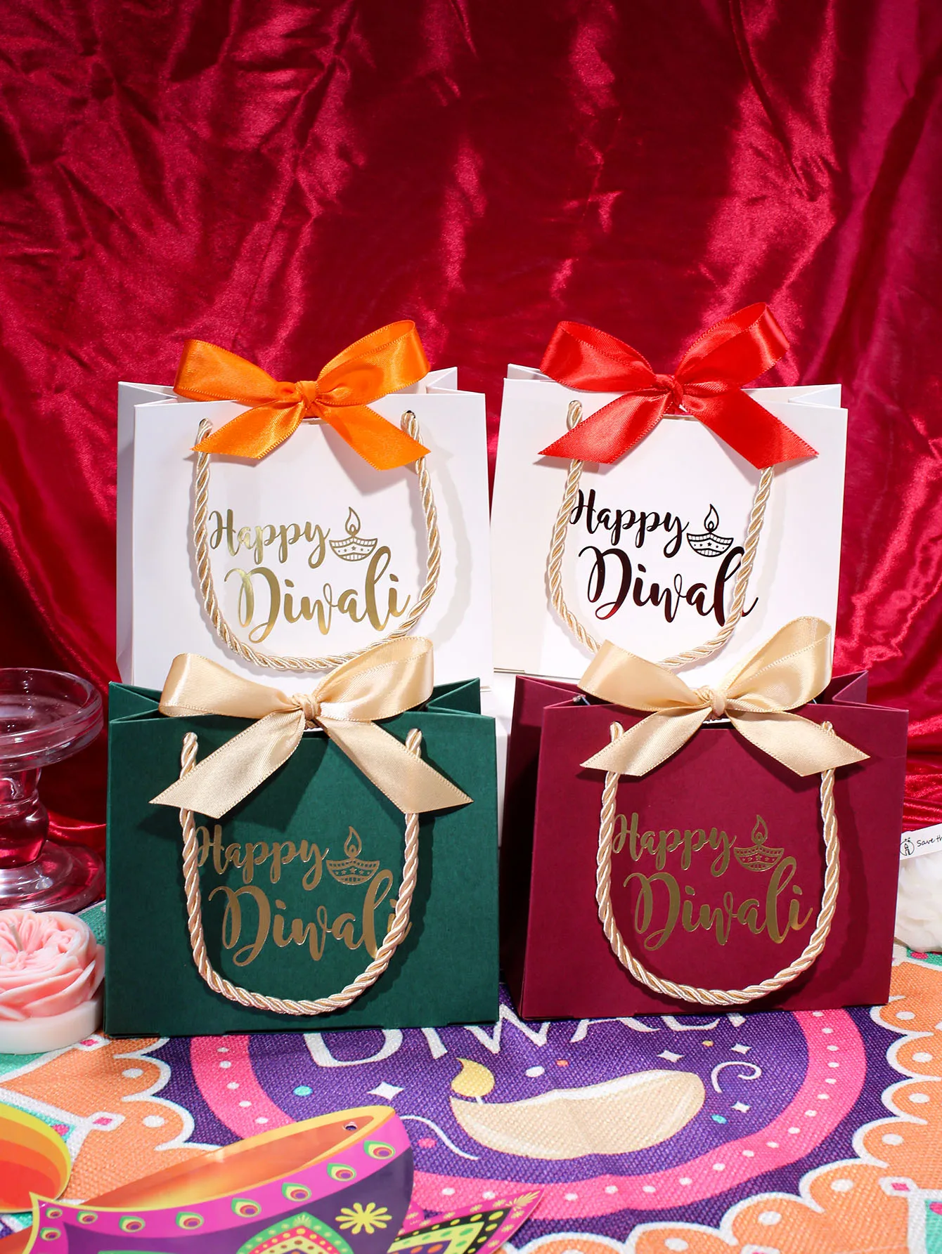 Indian Festival Diwali Dessert Candy Biscuit Gift Bag Paper Party Celebration Gift Bag for Sweet Treats