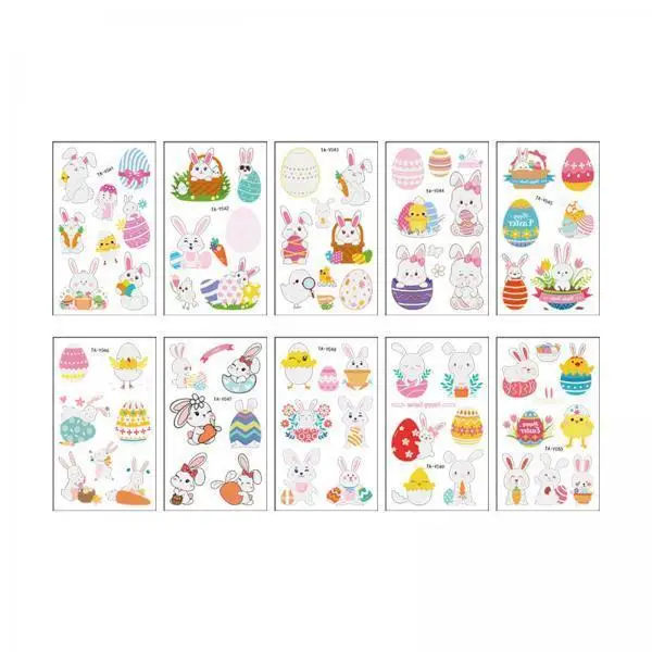 Glow in Dark Easter Luminous Sticker Waterproof Temporary Paper Decals for Kids Craft Party Baskets
