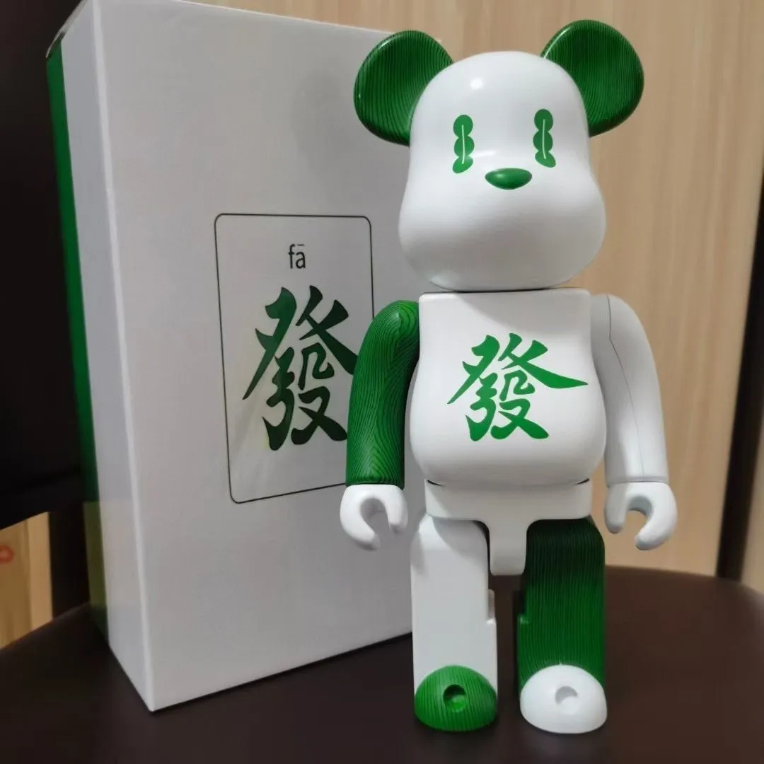 

Bearbrick400% Mahjong Fortune Building Block Bear Trendy Doll Chengdu Chinese Style 28cm Height Collection Gift Figure