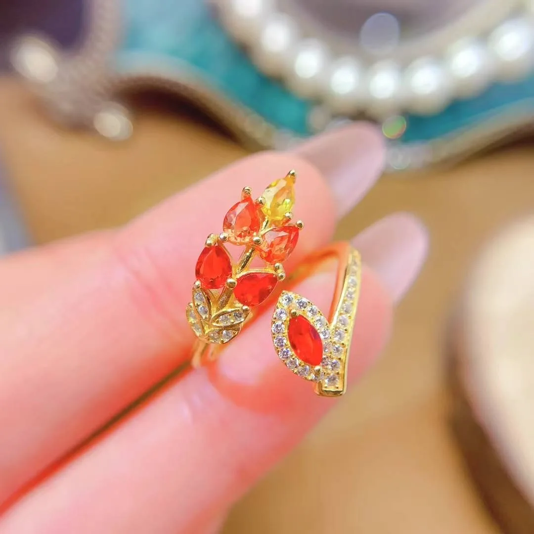 

KJJEAXCMY High End Women's Ring Natural Sapphire S925 Silver with Electroplating Boasting High Clarity Full Brilliance