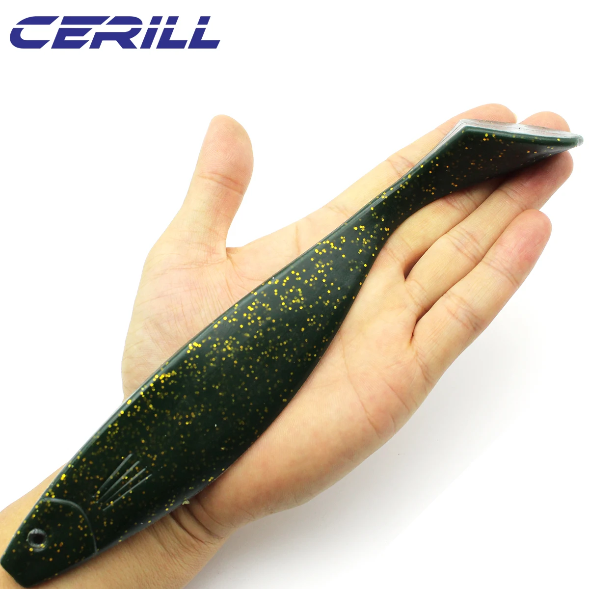 Cerill 1 PC 23.5 cm Silicone Fishing Lure Paddle Tail Pike Big Shad Bait Bass Saltwater Jig Wobbler Swimbait Artificial Tackle