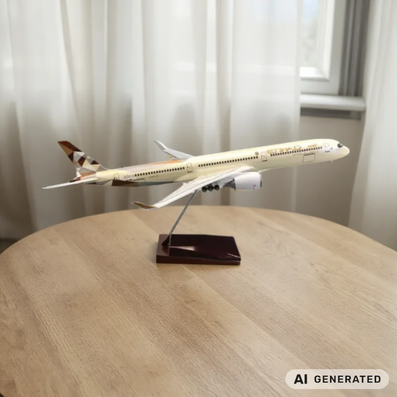 47cm 1/157 Scale Aircraft Models A350-1000 Etihad Airways Resin Model Airplanes With Landing Gear For Static Decoration Souvenir