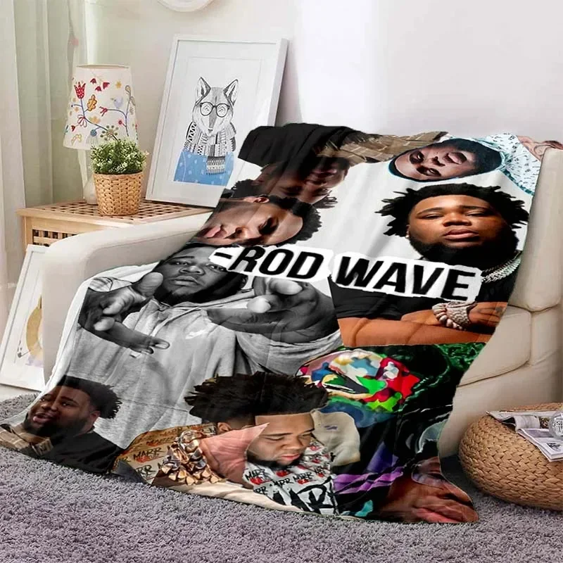 Hip Hop Rapper Blanket Rod Wave Flannel Blanket Soft Warm Throw Bedroom Decor Napping Couch Sofa Bed Chair Cover for Boys Girls