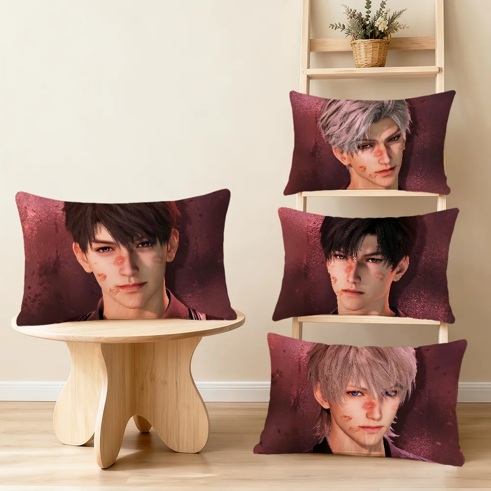 Sylus Caleb Zayne Love And Deepspace Lipstick Marks Rectangle Pillow Cover Home Sofa Living Room Hogar Decoration Pillowcase