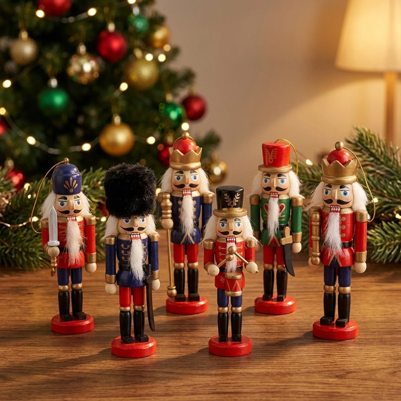 Tree Ornaments Wooden Nutcracker Handcrafted Holiday Conversation Piece For Christmas Tree Christmas Tree for mini Decorations
