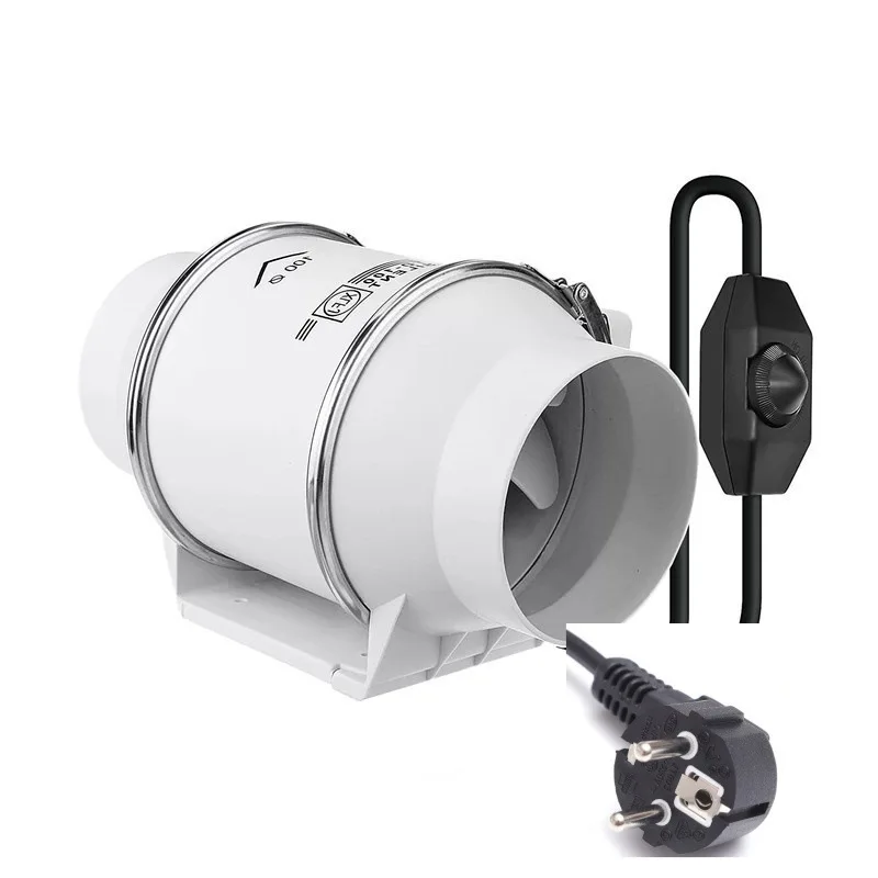 

Stepless speed regulating 120v voltage pipeline fan 4/6/8 inch stepless speed regulating fan, planting tent ventilation