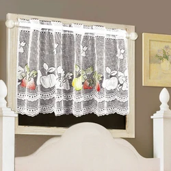 White Lace Fruit Curtains, Garden Coffee Curtains, Home Kitchen Curtains, Perforated Cabinet Curtains, Half Cut Curtains