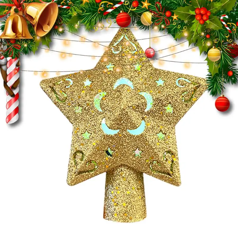 

Christmas Tree Toppers Decorative Star Topper With 5 Projected Patterns Christmas Decorations Pentagram Santa Tree Topper For