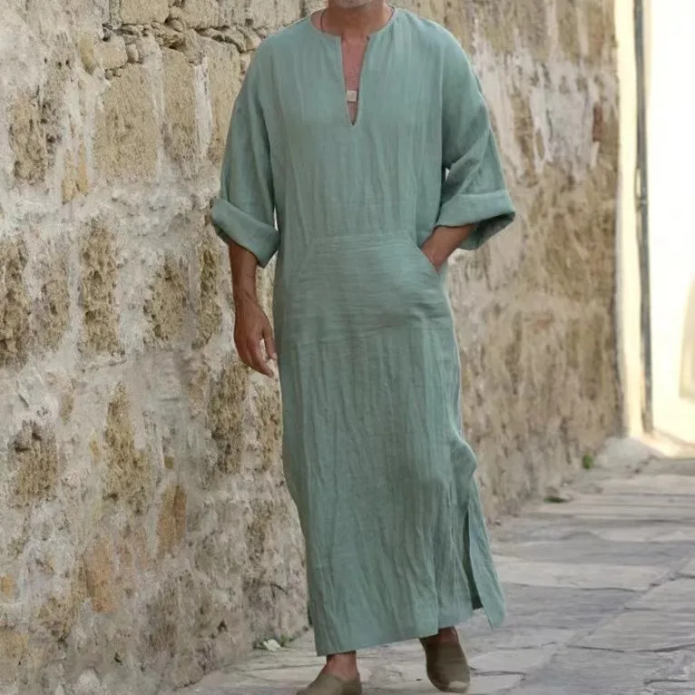 طويل Sve الرجال تي شيرت كبير العرقية Sle لباس غير رسمي موسم الصيف الشباب Faion عبر الحدود رداء طويل M الملابس