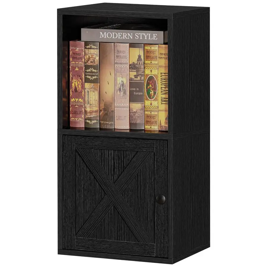 

Modern DIY Cube Storage Organizer, 2Shelf Bookcase, Black, GeneralDoor Cube