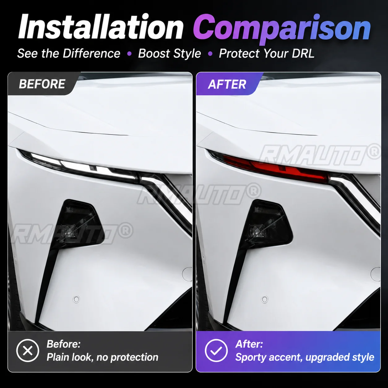 DRL Tint Film Headlight Eyebrow Color Change Sticker For Mazda EZ-60 2025+ Exterior Car Accessories