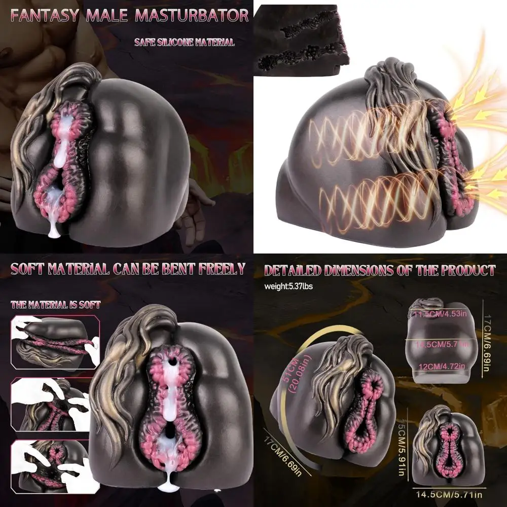 Coño de caballo masturbador masculino Animal Coño de bolsillo, muñeca sexual pesada de 5,38 LBS de doble canal, pene Stroker juguetes sexuales para adultos para hombres Gay,