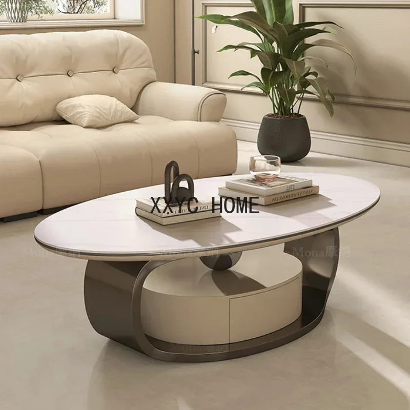

Oval Nordic Table Living Room Sofa Side Modern Black Mesas De Centro Furniture For Home