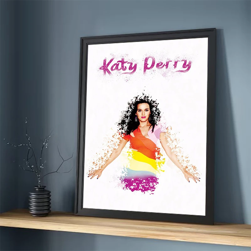 

Singer K-Katy P-Perry Poster Room Decor Home and Decoration Bedroom Stuff Frames Wall Pictures Interior Posters Vintage Art For