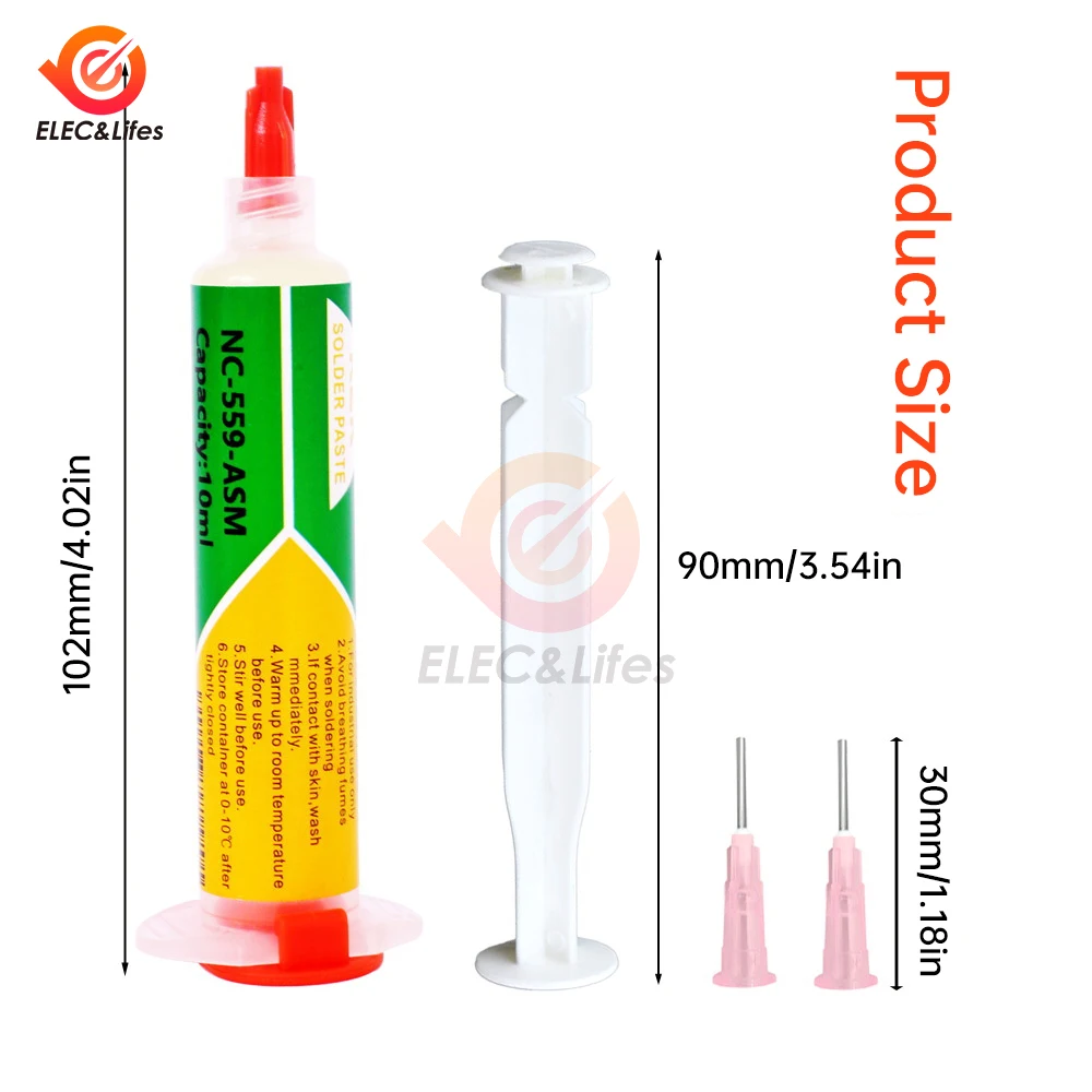 Nc-559-ASM Flux Bga Liquid Solder for Soldering Syringe Solder Paste 10ml Flux for Soldering No Cleaning Welding Tools