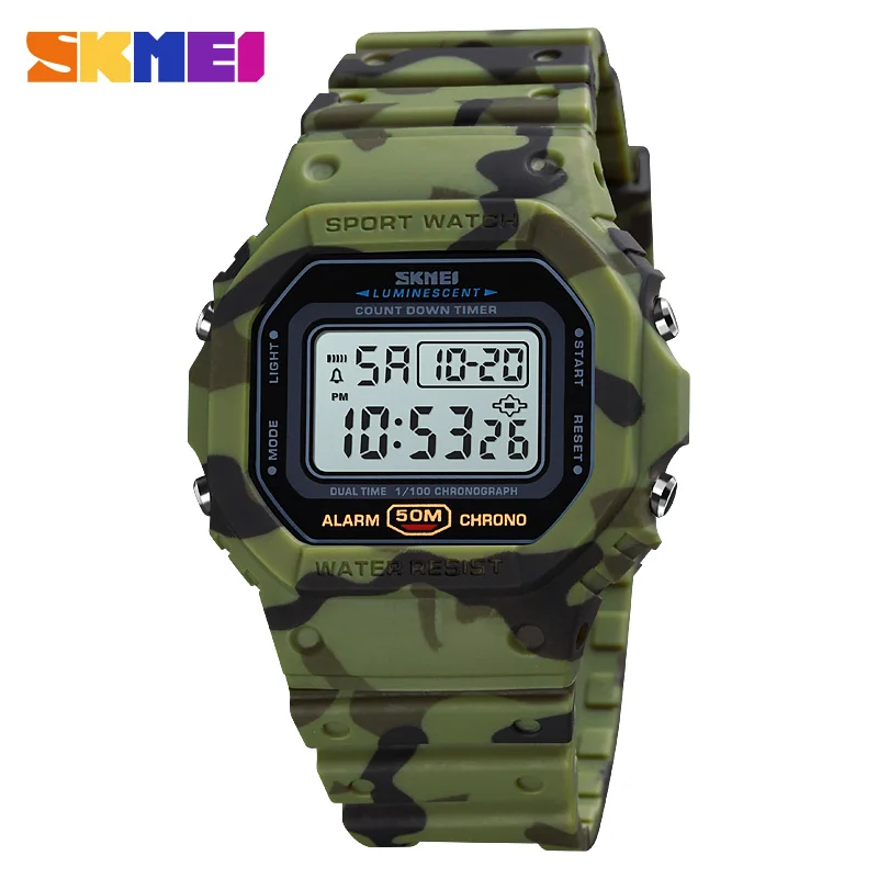 

SKMEI Multifunctional Digital Sport Watch Men Shockproof Plastic Count Down Wristwatches LED Retro Male Watches Reloj Hombre