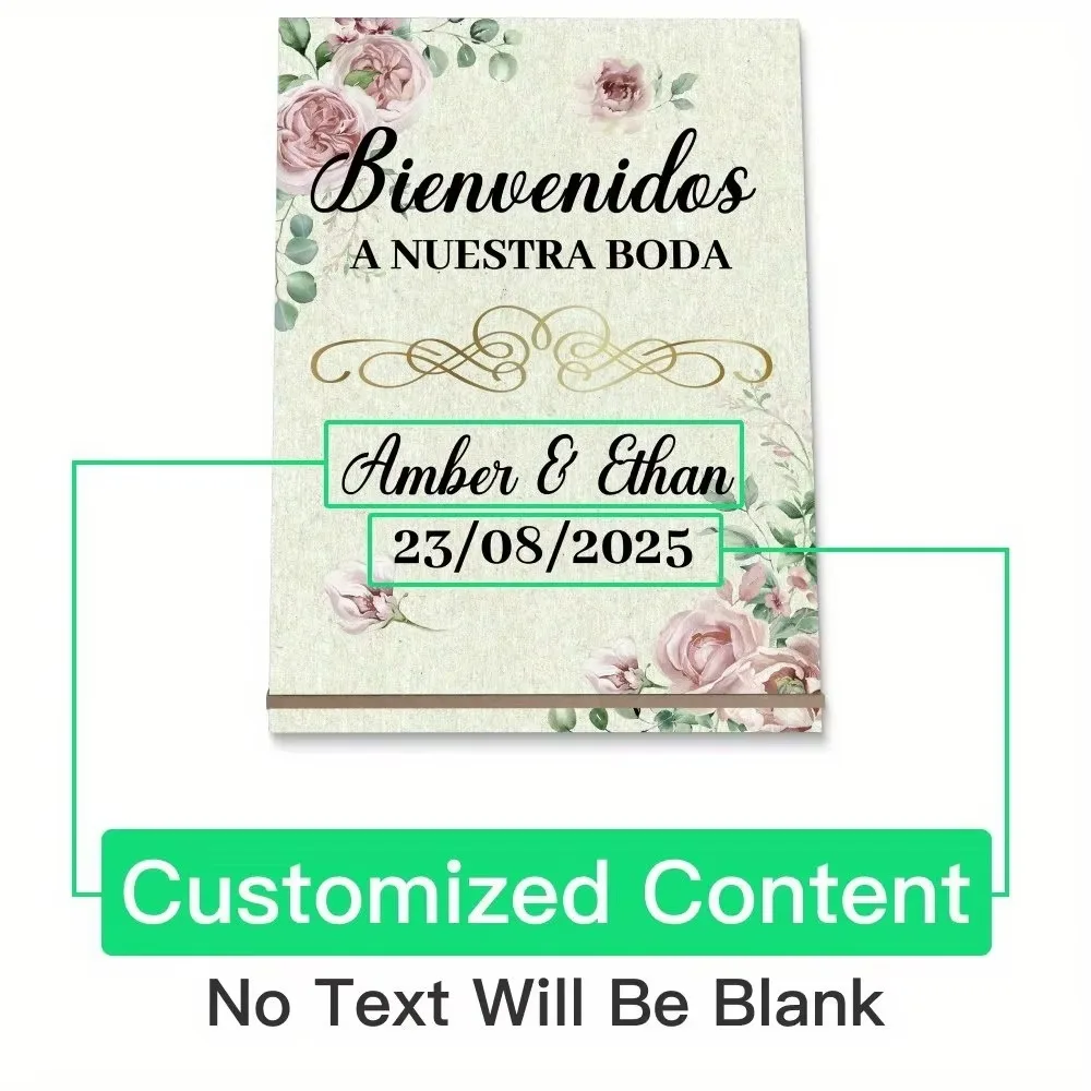 CIFbuy Custom Spanish Wedding Wooden Sign, Ceremony Table Decor Gift