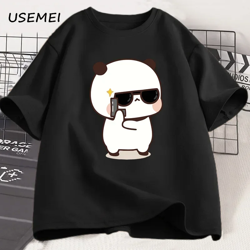 Bubu Dudu زوجين التي شيرت الدب الباندا هي تجسس الحب الأشياء زوجين تفعل التي شيرت لطيف مطابقة كوتون تي شيرت Womgn الرجال هدية عيد الحب #3