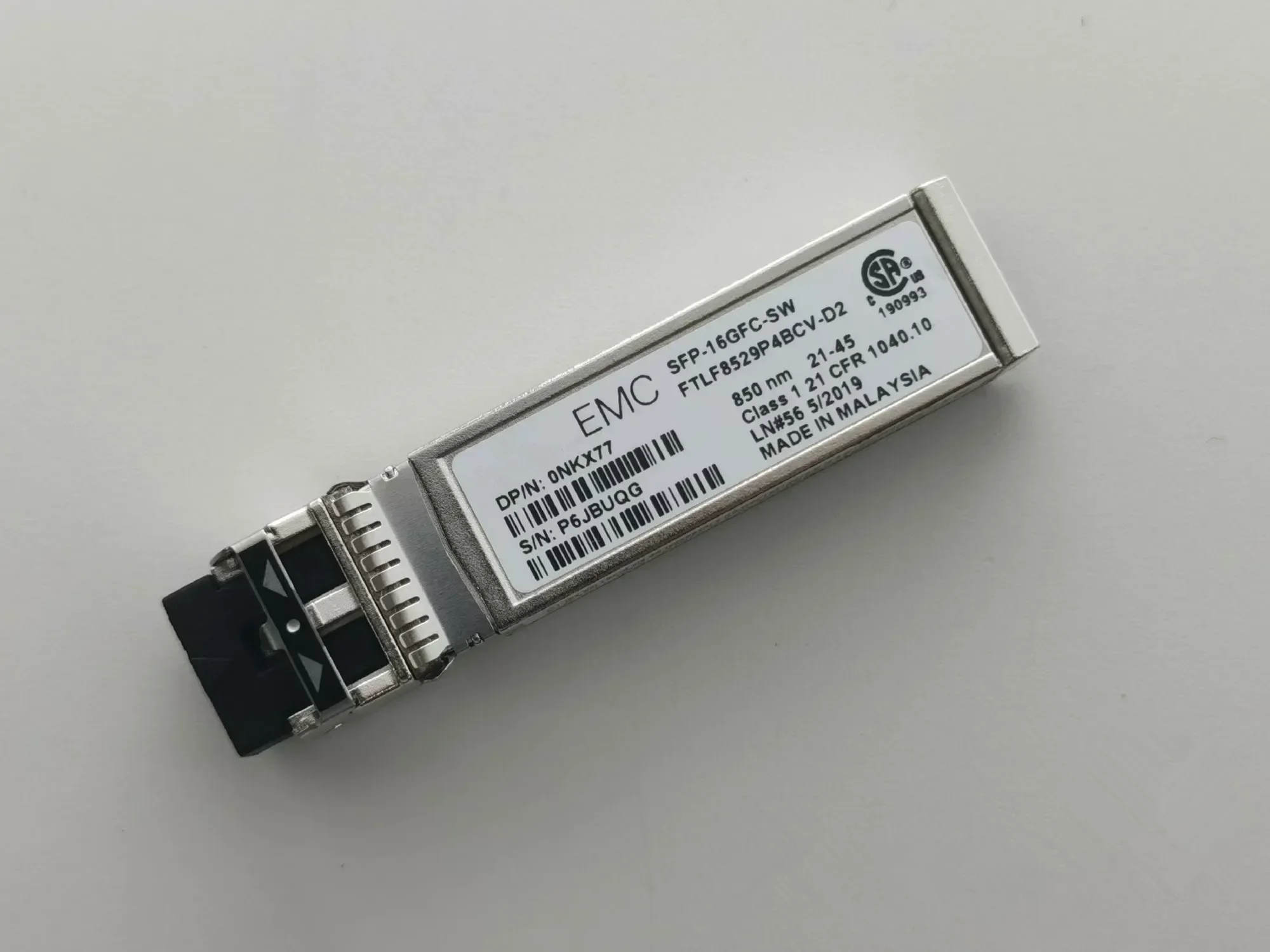 850NM SFP 16G Transceiver DL-L 0NKX77 SFP-16GFC-SW FTLF8529P4BCV-D2 Be Applicable To ME4024 ME4012 ME5012 16GB Port Module