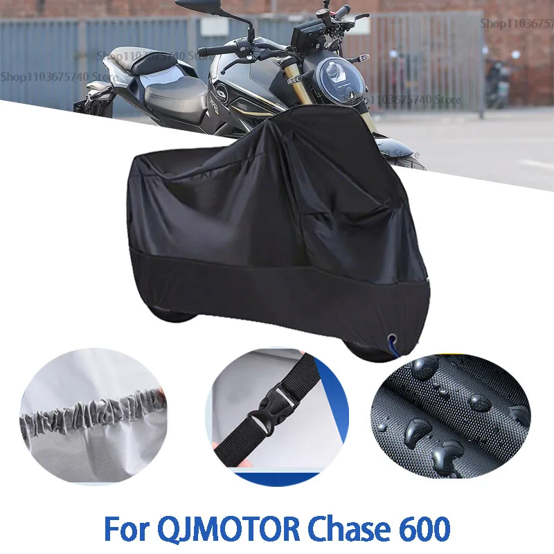 

Полный чехол для мотоцикла QJMOTOR Chase 600, автомобильный уличный солнцезащитный чехол от пыли и ушей, утолщенный оксфордский чехол, аксессуары