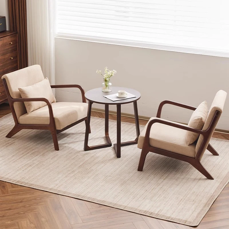 Balcony tea table and chair combination three-piece Internet celebrity one table and two chairs small apartment solid wood