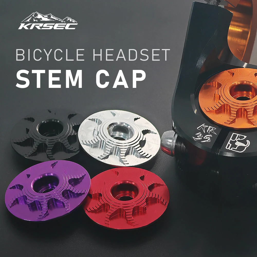 KRSEC Fahrrad Vorbau Abdeckung Aluminium Legierung Headset Top Cap MTB Fahrrad Vorbau Kappe Anzug Für Road Mountain 1-1/8'' Gabel – Detail 1
