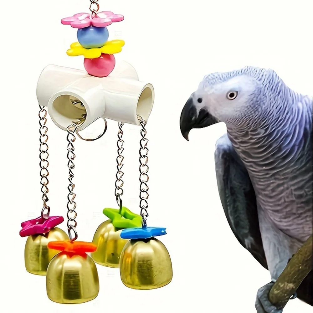 1 Set Vogelkäfig-Glocken, Dekorationsanhänger für Vogelkäfige, Papageien-Glockenspielzeug – Detail 2