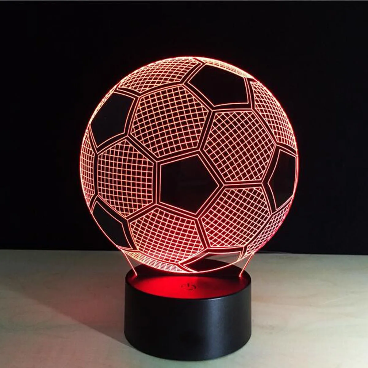 1pc Football  3D Night Light, 3D Optical Illusion Lamp With Touch, 7-Color Changing Ambient Light For Bedroom