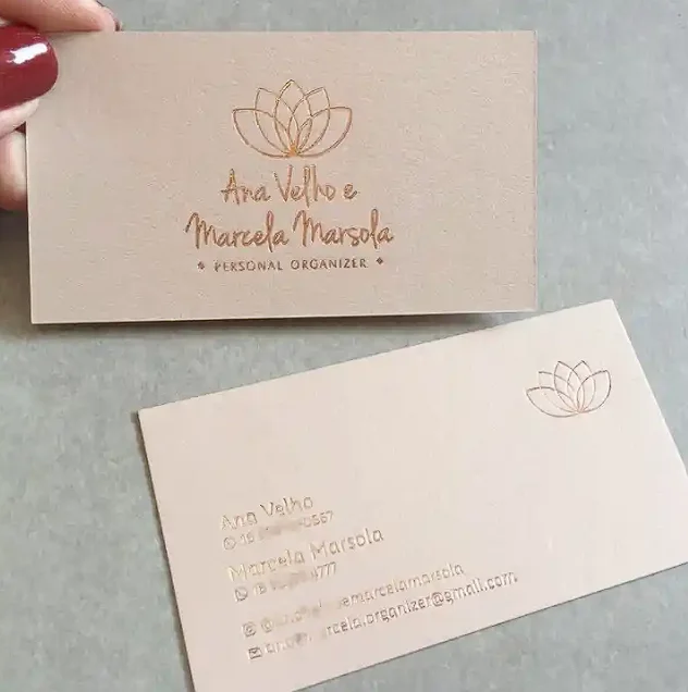 200PCS Custom Luxury Brand Name Gold Foil Printing Logo gold edges White Paper Visiting Business Card