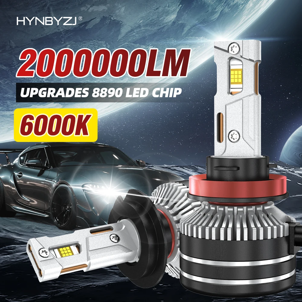 

HYNBYZJ H4 2000000LM 1200W H7 H11 LED CANBUS H1 H8 9005 9006 HB3 HB4 9012 HIR2 Led Headlight Turbo Auto Fog Lamp 6000K 24V 12V